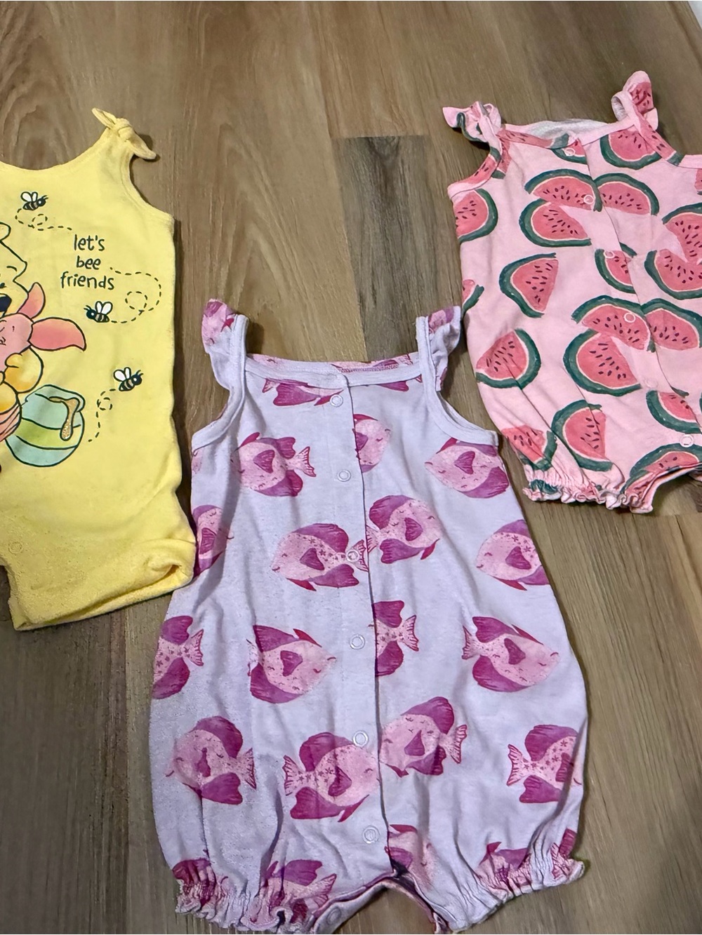 3 Sleeveless Baby Romper